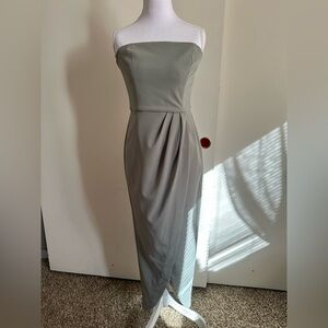 Wayf Strapless Gray Dress